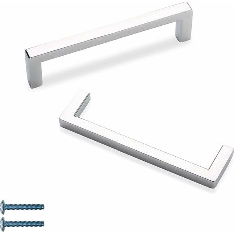 10 Stück Schubladengriffe Edelstahl Möbelgriffe für Schrank Schminktisch mit Schrauben Silber - 128mm