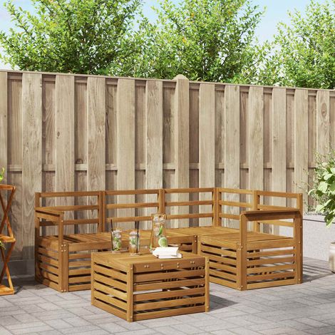 Outdoor-Sofagarnitur 5 pcs Natur Massivholz Akazie (1/5)