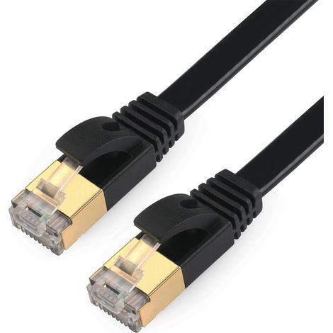 Cable Ethernet Plat Cat7 - 15 Mètres - Blindage STP 600 MHz 10 Gbit/s - Pour Routeur Et Console (1/5)