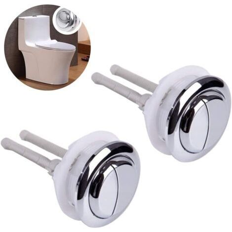 48mm Replacement Double Flush Button for Standard Toilet, Chrome High Pressure Pump Flush Accessories (1/5)
