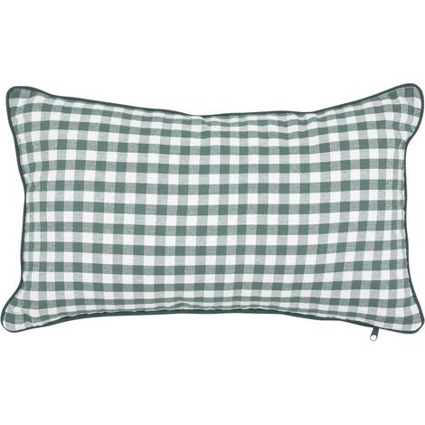 Coussin Déco Imprimé Vichy "Groove" 30x50cm Vert