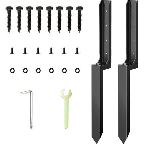 Fence Repair Kit, Metal Fence Mender, Ground Spike Stabilizer, Heavy Duty Post Support Bracket for Fixing Broken Wood Posts Outdoor Garden Yard Quick Repair Solution Use 40cm (1/4)