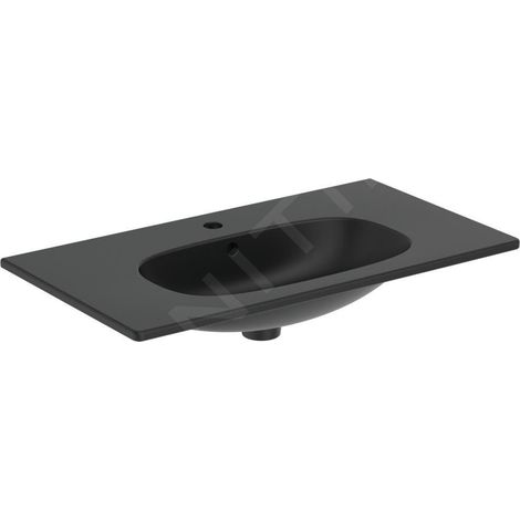 Ideal Standard Tesi - Meuble-lavabo 825x450 mm, avec trop-plein, trou pour robinetterie, noir T3509V3 (1/4)