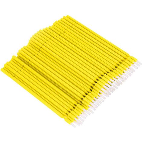 100 brosses micro-applicatrices dentaires flexibles et jetables (jaunes)