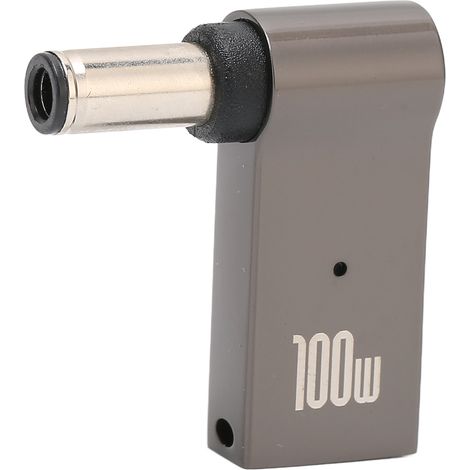 Convertisseur de charge PC portable PD 100W 5A 6,0x0,6mm femelle vers mâle en alliage d'aluminium Type C (1/5)