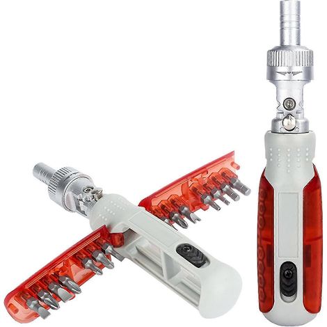 Heimwerker-Werkzeugset: Multifunktionaler Universal-Ratschenschraubendreher mit mehreren Winkeln, 14-in-1-Set (drehbar) (1/5)