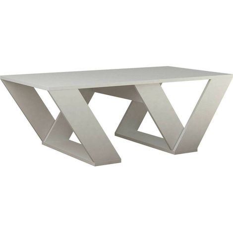 Dmora - Wohnzimmertisch Dmelegon, Niedriger Wohnzimmertisch, Kaffeeregal, Couchtisch für Sofa, 110x60h40 cm, Weiß (1/4)