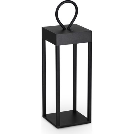 Ideal Lux Lampada da tavolo Enya 1 luce LED integrato IP54 nero alluminio