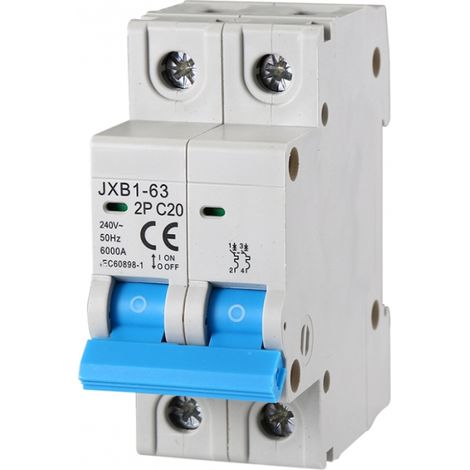 gloca Automatischer Leitungsschutzschalter 2P 20A 220V 6KA 2 Module DIN C20