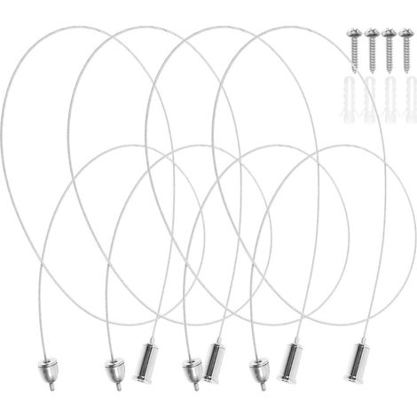Corde de suspension en acier inoxydable facile à installer, composée 4 pièces et longueur (1/5)