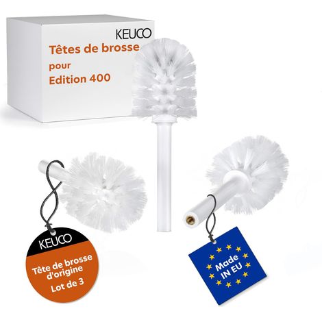 Originale KEUCO brosse de rechange blanche, 3 pièces, pour EDITION 400 kit brosse WC, Ø 6,7 cm, Bross de rechange (1/5)