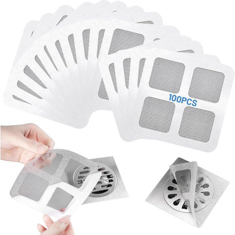 100 Pièces Attrape Cheveux Douche Autocollant Jetable Filtre Cheveux Douche  10 x 10 cm, Grille Anti-Cheveux pour Évacuation de Douche, Baignoire et Évier, Accessoire Salle de Bain (1/5)