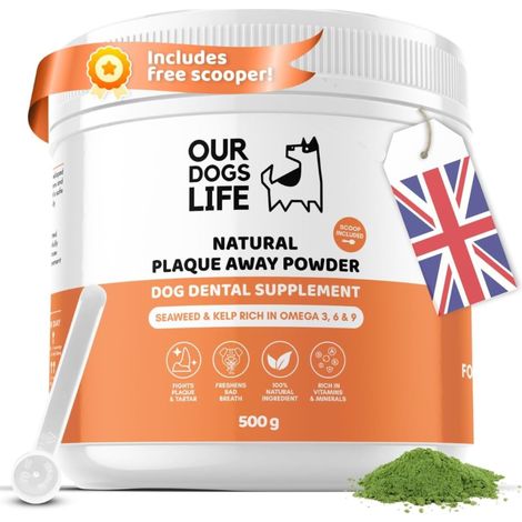Poudre de tartre naturelle pour des dents saines chez les chiens et les chats, 500 g, efficace (1/5)