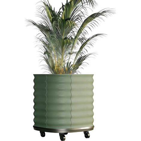 Carre Potager sur Roulettes en Metal 60x60x70 cm vert Jardiniere Surelevee avec Reserve d Eau Auto Arrosage pour Balcon Terrasse (1/5)