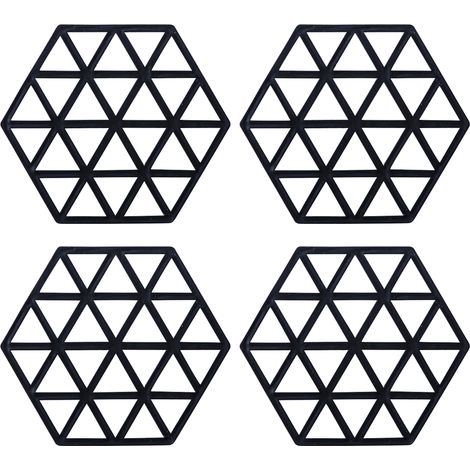 Dessous de plat en silicone, dessous de verre fleuris, maniques et dessous de plat pour plans de travail et casseroles, décoration de cuisine hexagonale bohème, dessous de plat antidérapants et résist (1/5)