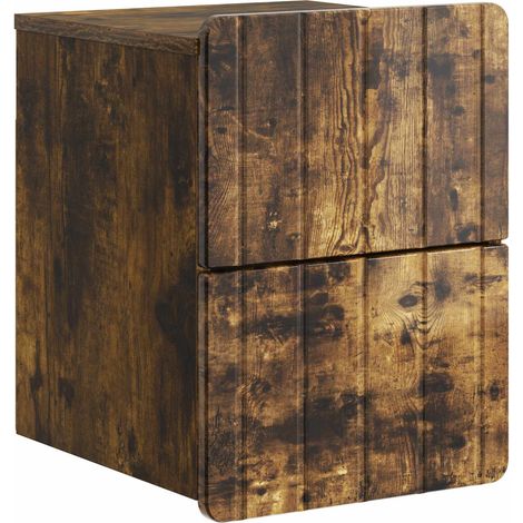 Wall-Mounted Bedside Cabinet Smoked Oak 33 x 34.5 x 43 cm vidaXL