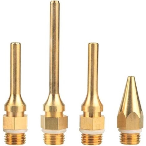 Lot de 4 Kit de Buse de Pistolet à Colle en Cuivre Interchangeables de Diamètre de Filetage 10,8MM Convient aux Outils de Pistolet à Colle Chaude (1/5)