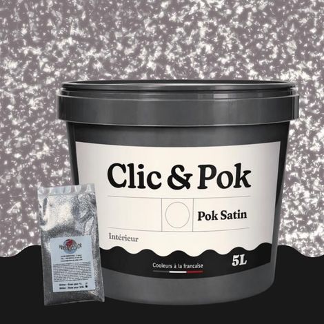 Peinture Effet Pailleté pour Murs & Plafonds - POK PAILLETTE - 5L - Violet Maronné (1/4)