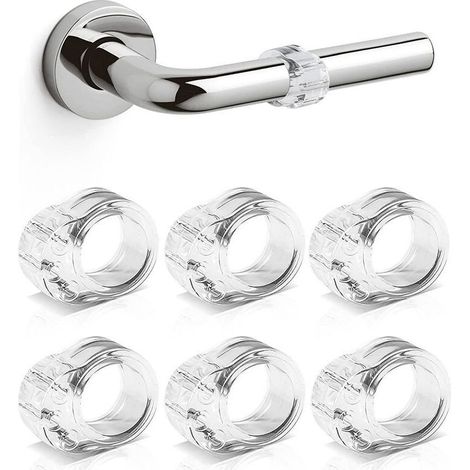 Set mit 6 Türgriffschonern, transparenter PVC-Türgriff-Antikollisionsmatte, Stoßdämpferring (1/5)
