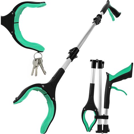 91 cm Foldable Tweezers for Picking Up Objects, Telescopic Pliers, Waste Pick Up Without Bending, with Magnetic Tips and 360° Rotating, Non-Slip for the Elderly (Green) (1/5)