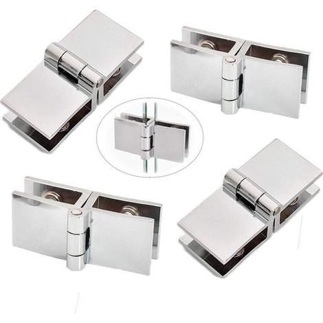 4pcs Glass Door Clip Hinge, Stainless Steel Glass Door Hinge, Glass Folding Hinge, Door Clamp Hinge, C