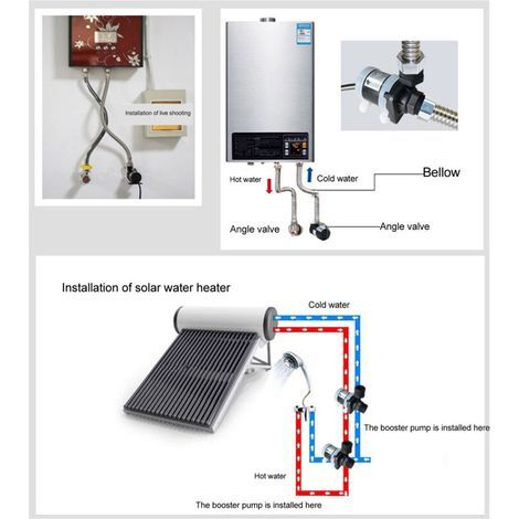 Pompe de circulation DC 8V-24V pour chauffe-eau solaire, douche, plancher chauffant, filetage mâle G1/2 -- (1/4)