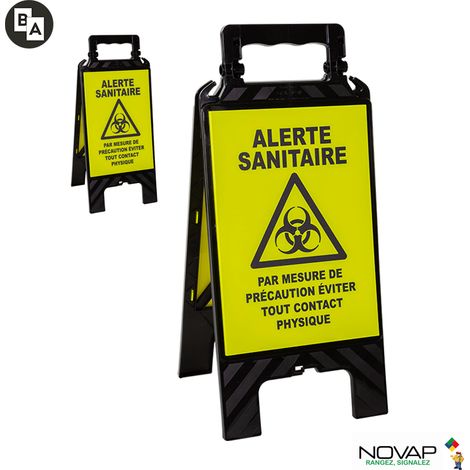 Chevalet modulable noir - Alerte sanitaire - 4280455 (1/2)