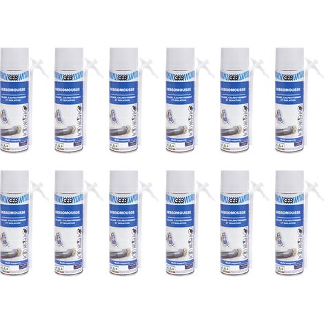 Carton de 12 aérosols mousse polyuréthane 500ml + gants - GEBSOMOUSSE (1/2)