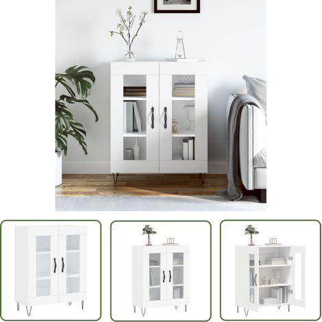 The Living Store Sideboard Weiß 69,5x34x90 cm Holzwerkstoff - Schreibtisch - Wohnzimmermöbel - Sideboard - Regal - Eckschrank (1/5)
