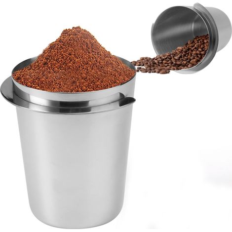 1 Tasse de dosage, 51 mm, Acier inoxydable, Distributeur de café, Accessoire machine espresso, Pour maison et café (1/5)