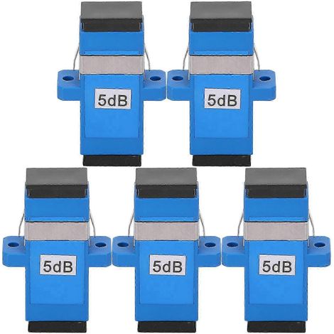 5 connecteurs fibre optique SC UPC simplex monomode coupleur atténuateur 5dB, adaptateur FC (1/5)