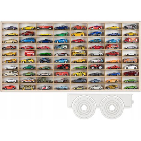 Étagère en bois pour voitures à ressorts, 80 places, Hot Wheels, organisateur, remorque (1/4)