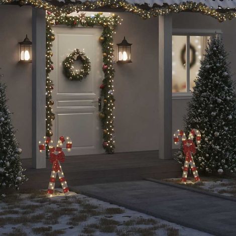 vidaXL Christmas Decoration Candy Cane 50 LEDs Warm White (1/5)