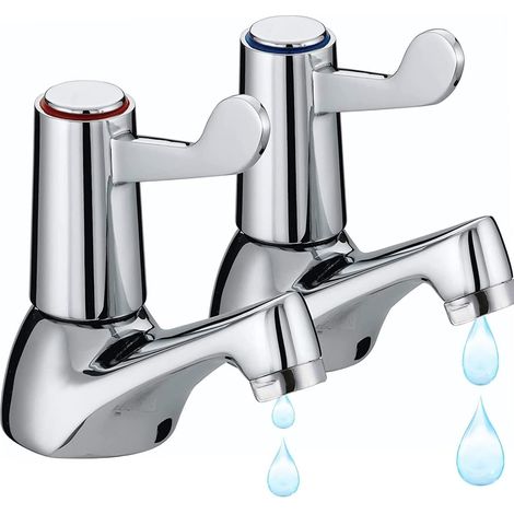 APEX Paire de robinets de lavabo, paire de robinets de salle de bain,robinets de lavabo quart de tour,robinets de lavabo en laiton chromé (1/5)
