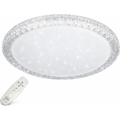 Plafoniera LED 60W Ø50cm Dimmerabile con Telecomando Luce selezionabile Calda, Fredda, Naturale 4800lm Effetto Cielo Stellato