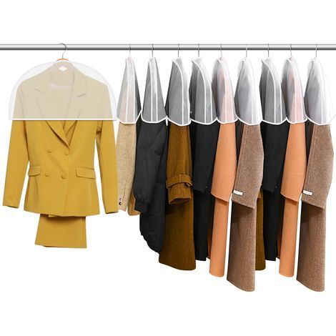 Housses de Vêtements,Lot de 10 housses d'épaule pour vêtements,Penderie Protection Pliable,Housses d'épaule de vêtement PEVA pour vêtements pour Chemise/Costume (1/5)