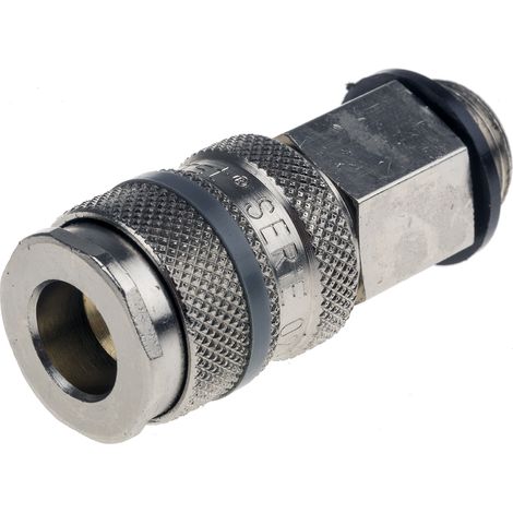 Raccord rapide pneumatique RS PRO, Filetage vers Mâle R 3/8 Mâle 3/8pouces en Laiton ( Prix pour 1 ) (1/2)