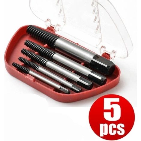 Kit estrattori per viti danneggiate/spezzate 5 pezzi in box
