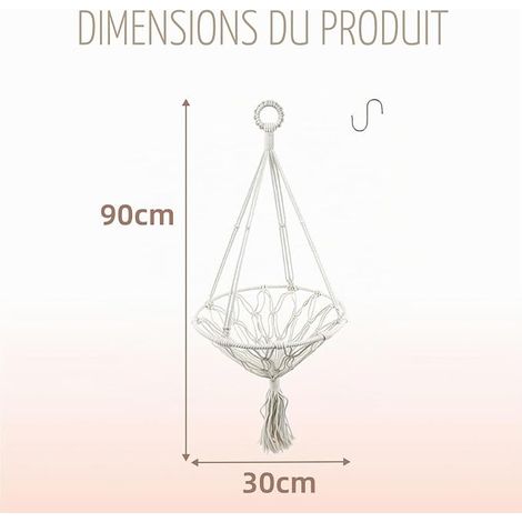 Hamac Chat,Hamac pour Chat Macramé Franges pour Chatons Lit Suspendu Chat Jardin Terrasse Salon Chambre à Coucher,30 CM (1/4)