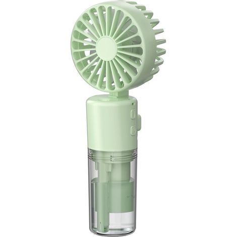 Ventilador portátil 3 en 1,ventilador de bolsillo silencioso de 4 velocidades,ventilador de niebla recargable con cable,color verde (1/3)