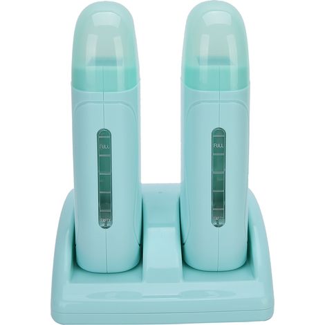 Chauffe-cire professionnel double cuve pour épilation, machine à cire cyan 220V prise UE, réchauffeur de cire 2 pots, appareil de dépilation à chauffe-bain (1/5)