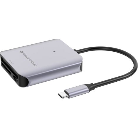 Conceptronic BIAN09G lecteur de carte mémoire USB 3.2 Gen 2 Type-C Gris