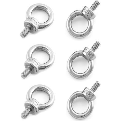 piezas de anilla de elevación M6, pernos de ojo M6 con rosca macho, para pernos marinos y equipos de elevación de ingeniería (65 kg) (1/5)
