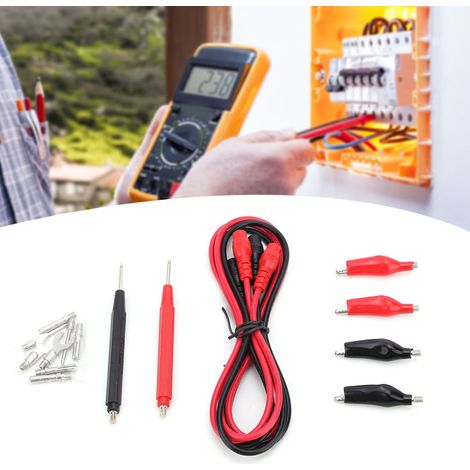 6-in-1 multifunktionales digitales Multimeter-Set mit Messleitungen, Messspitzen, Kabeln und Klemmen (1/5)