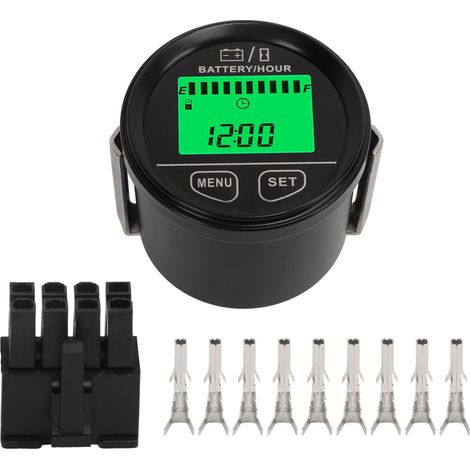 Moniteur de batterie 12V à 24V, Identification automatique, fonction d'horloge de synchronisation positive et négative, compteur de tension pour voiture (1/5)
