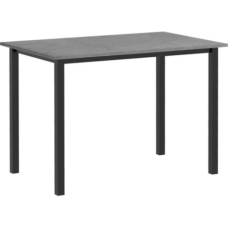 Table à manger extensible design moderne 6 personnes acier gris foncé 140-180 cm