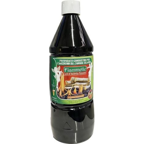 TrAdE Shop Traesio - Olio Accendifuoco Liquido Combustibile Per Accensione Carbone Camino Barbecue 1lt 015631 - (1/2)