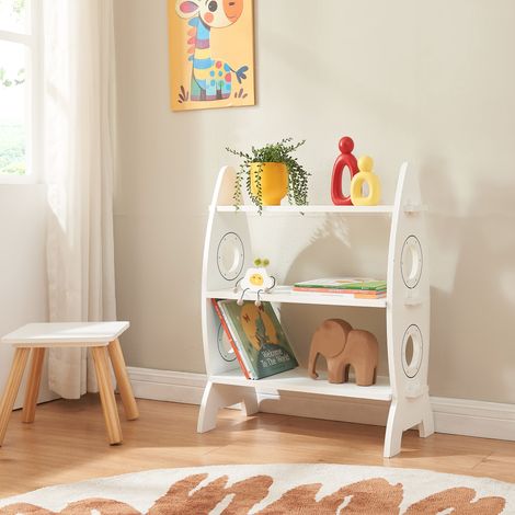 Librería Infantil Tårnby con forma de cohete 70 x 55 x 25 cm MDF blanco [en.casa]