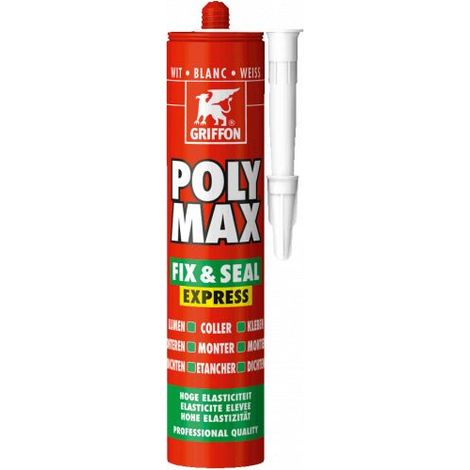 Klebemasse Poly Max Fix 1Seal Express Weiß GRIFFON Kartusche 425 gr - 6150450 (1/3)