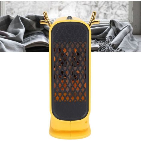 Chauffage électrique portable rapide silencieux compact sûr bureau prise UE jaune 220V (1/5)